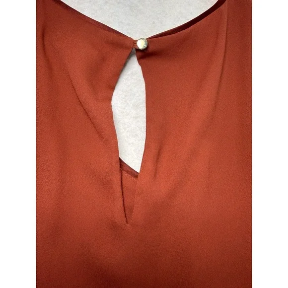 White House Black Market Rust Layered Kimono Sleeve Flowy Top Shirt S - Picture 4 of 10